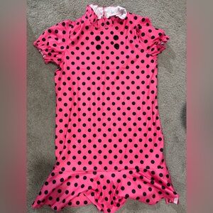 Pink and Black polka dot dress. Size L